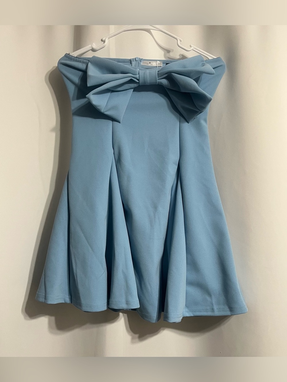 NWT❗️Rosegalette Women’s Strapless Bowknot Mini Dress light blue size S